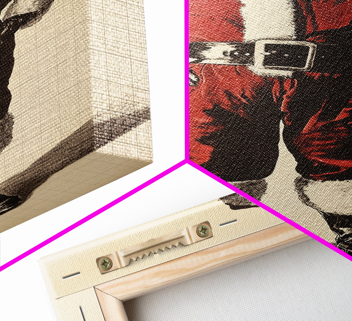 Vintage Santa Clause Canvas Print - Framed Canvas - Minimalist Christmas Art - Boho Christmas Art - Rustic Christmas Art