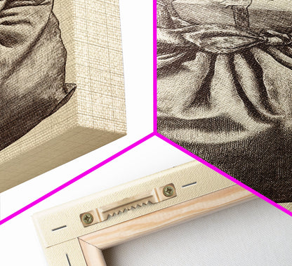 Santa's Gift Bag Canvas Print - Framed Canvas - Minimalist Christmas Art - Boho Christmas Art - Rustic Christmas Art