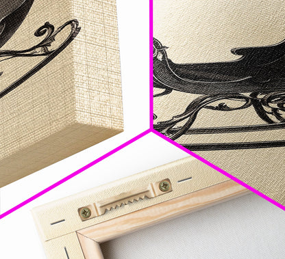 Christmas Sleigh Canvas Print - Framed Canvas - Minimalist Christmas Art - Boho Christmas Art - Rustic Christmas Art