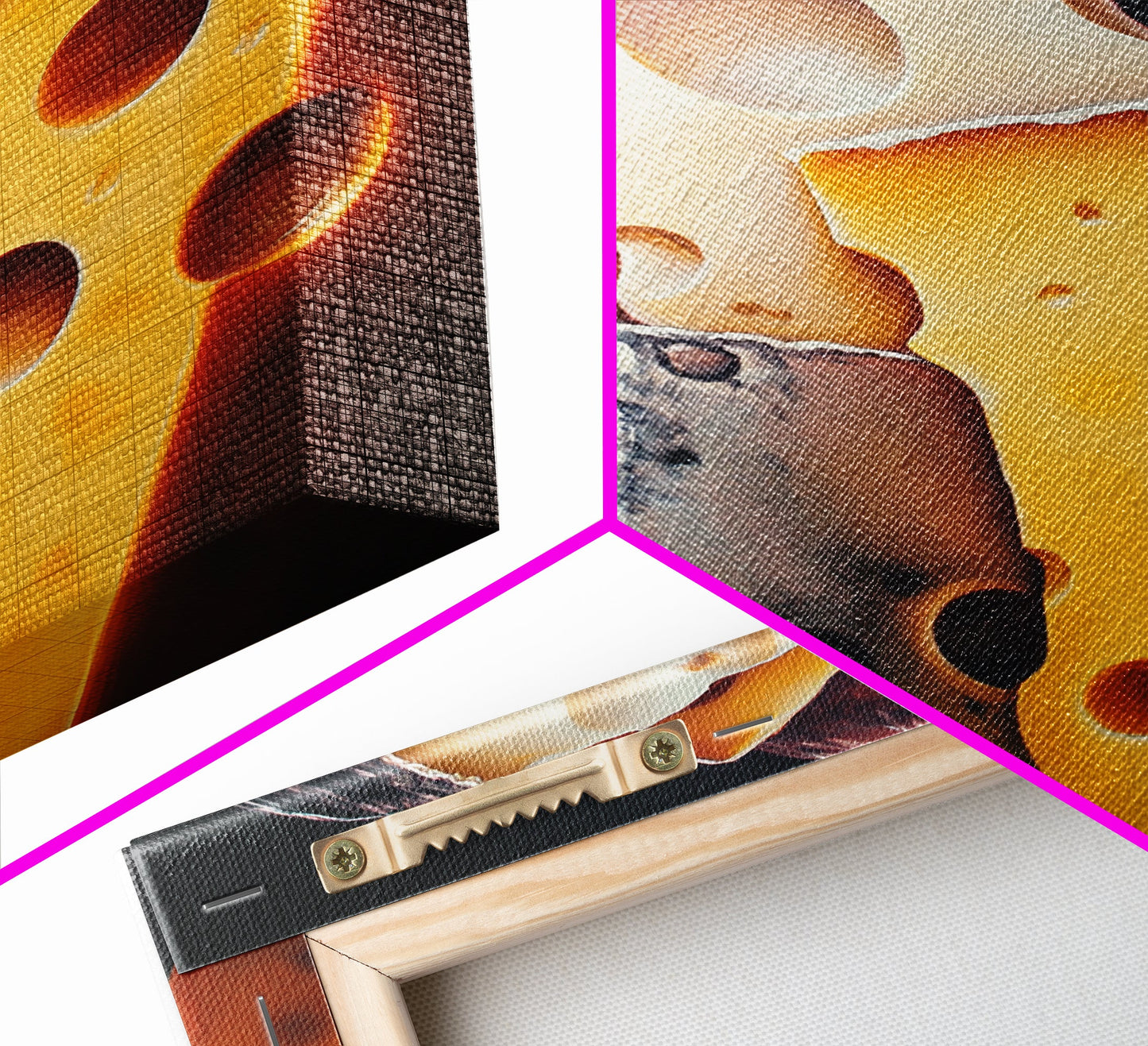 Kitchen Wall Art Painting of Cheese Canvas Print, Kitchen Decor, Modern Kitchen, Food Review Prop Decor