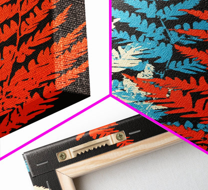 Fern Leaves Abstract Art Print, Retro MCM Style Home Decor, Mid Cenury Modern Abstract Wall Art, Fern Leaves Painting