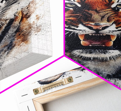 Tiger Canvas Print - Animal Canvas Art - Animal Canvas Art - Man Cave Art - Tiger Portrait - Tiger Painting - Man Cave Decoration - Gift For Him