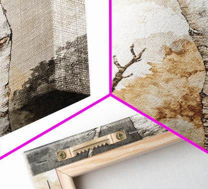 Ready To Hang Birch Tree Forest Painting Print Aspen Trees Painting Wall Art Wabi Sabi Modern Home Decor Minimalist Wabi Sabi Painting