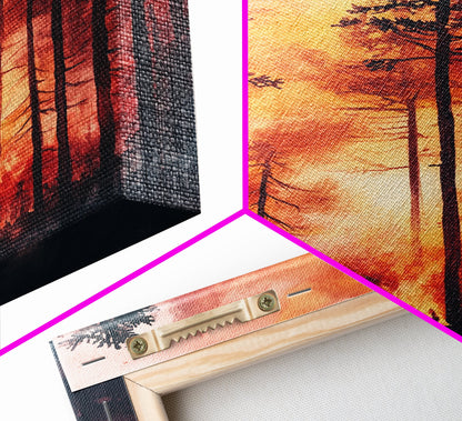 Ready to Hang Watercolor Painting Print of a Forest Fire, Beautiful Wall Art, Forest Fire Natural Disaster Wall Art, California Wall Art