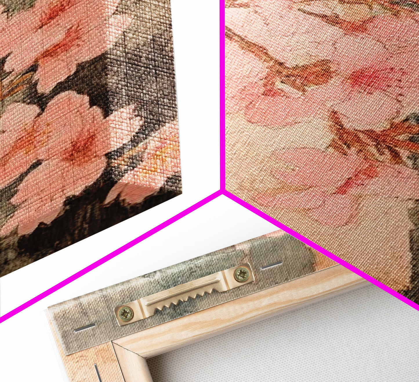 Skaura Tree Canvas Wall Art, Sakura Cherry Blossoms Canvas Print Ready To Hang, Japanese Style Art, Cherry Blossom Painting