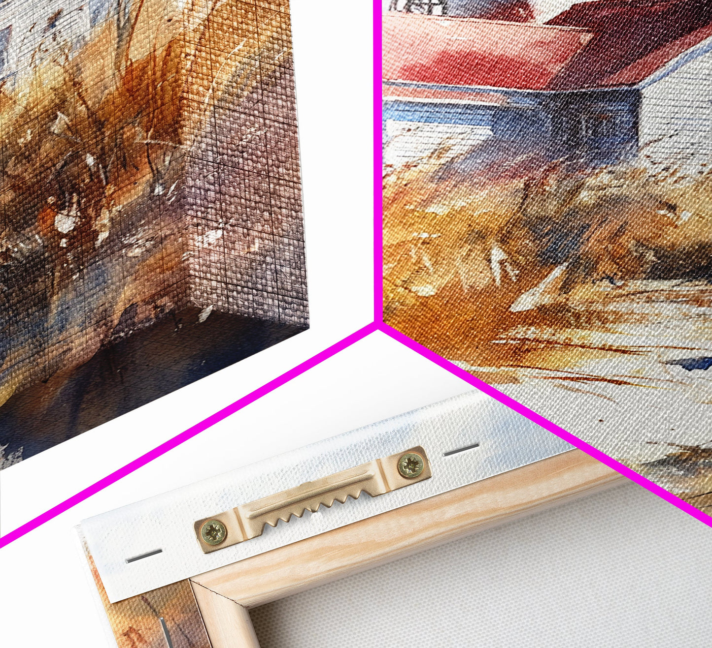 Maine Wall Art, Canvas Print, Ready To Hang Wall Art With Wood Frame, Maine Watercolor Painting, Nautical Home Decor