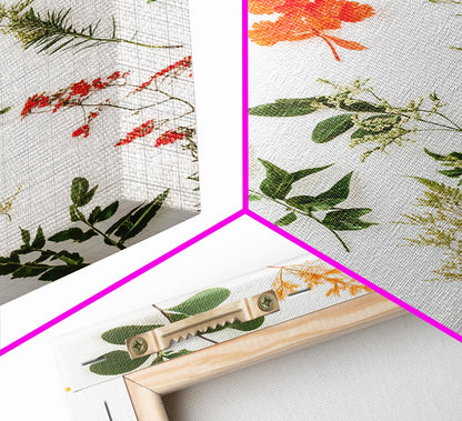 Boho Floral Botanical Wall Art Canvas Print, Minimalist Modern Farmhouse Home Decor, Living Room Wall Art, Bedroom Decor, Flower Print