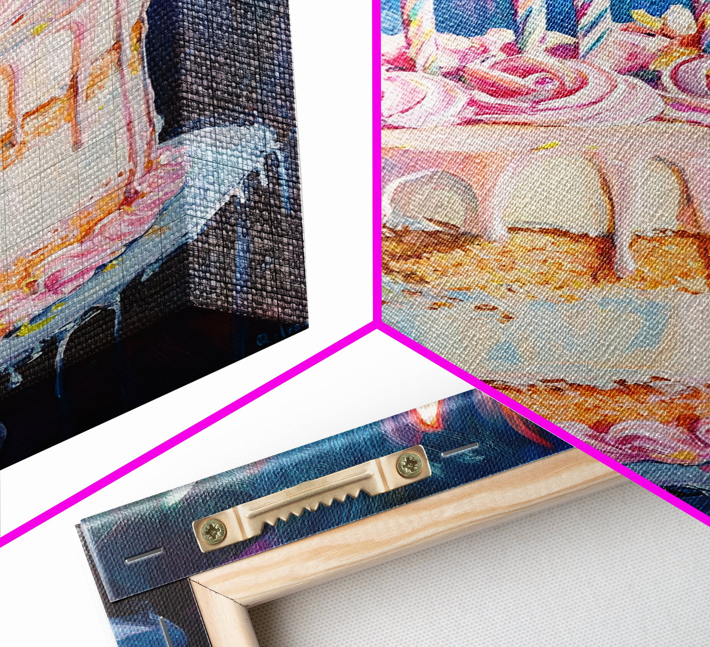 The Birthday Cake, Abstract Canvas Print Oil Painting Of a Birthday Cake, Kitchen Decor, Food Review Kitchen Art, Dining Room Art