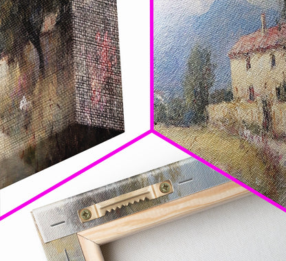 Italy Wall Art Canvas Print, Italy Painting, Italian Vila, Italy Landscape Wall Art, Italy Print, Italy Art, Italy Gifts, Vintage Italy Wall Art