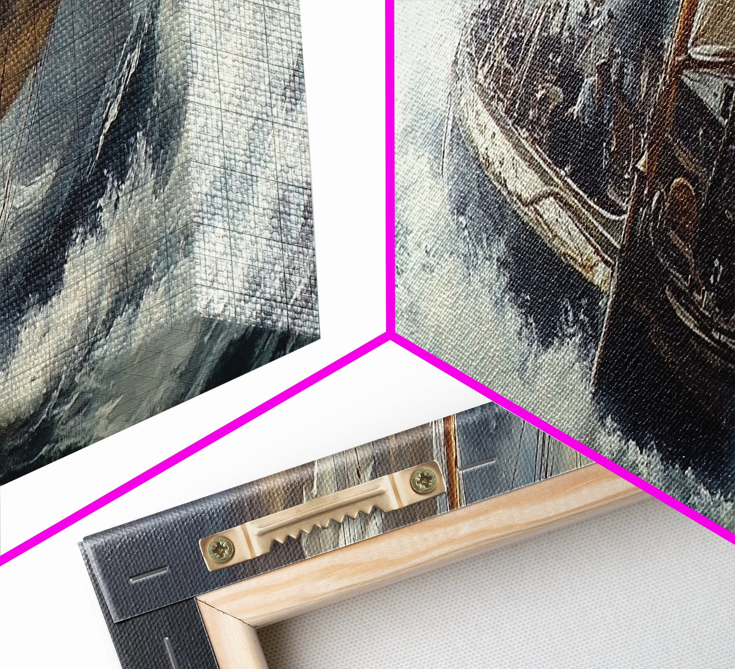 The Storm and the Sailboat Framed Canvas Print - Sailboat Painting - Nautical Decor - Hurricane Painting - Nautical Sailboat Landscape Painting