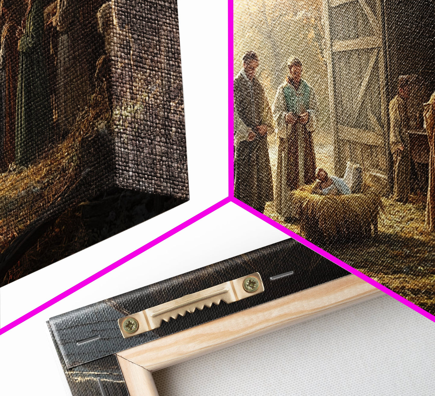 Christmas Nativity Wall Art, Framed Canvas Print, Nativity Oil Painting, Nativity Art Print, Christmas Seasonal Wall Art Living Room Decor