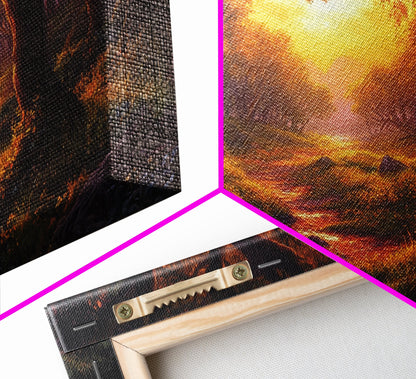 Cute Fantasy Wall Art, Framed Canvas Print, Fantasy Landscape Painting Print, Fairy Art, Fairy Landscape Wall Art Decor