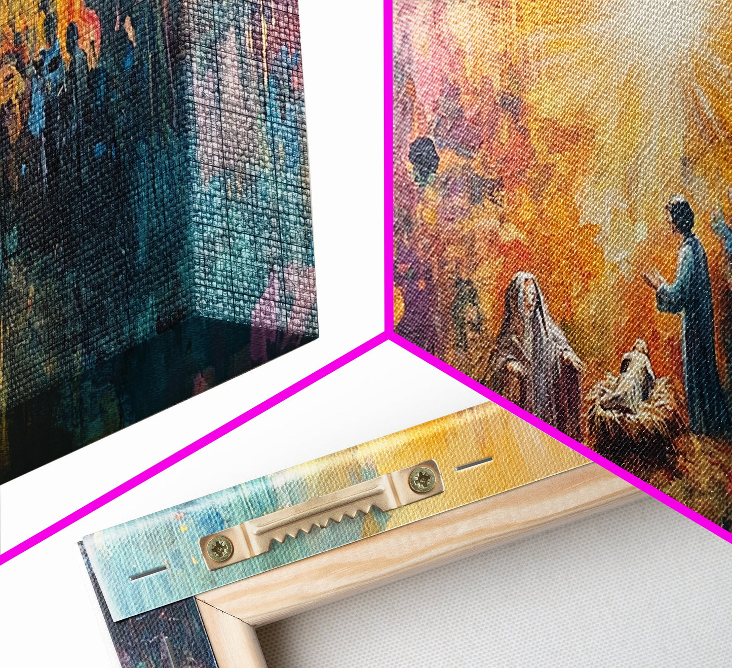 Nativity Painting Canvas Print | Christmas Wall Art | Christian Art | Christian Painting | Nativity Drawing | Nativity Oil Painting | Living Room Art