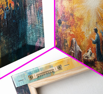 Nativity Painting Canvas Print | Christmas Wall Art | Christian Art | Christian Painting | Nativity Drawing | Nativity Oil Painting | Living Room Art