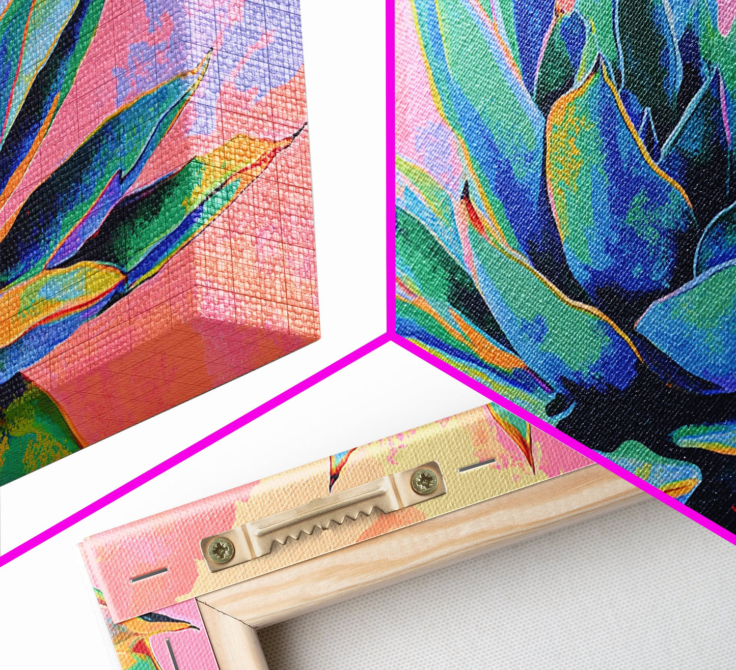 Blue Agave Wall Art Framed Canvas Print | Mexicano Art | Pueblo Style Southwestern Art | Arizona Art | Mexicano Wall Art | Agave Painting