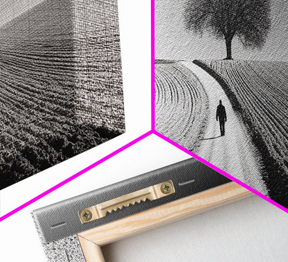 Black and White Photography Style Print - Framed Canvas Print - Subdued Home Decor - Ready to Hang Wall Art - Centerpiece Wall Art