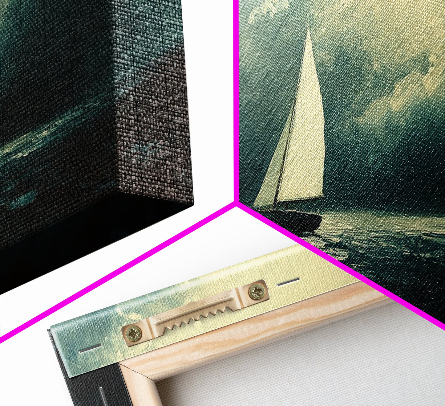 Sailing Through The Storm - Framed Canvas Print - Nautical Home Decor - Sailboat Painting - Sailing Painting - Nautical Seascapes Art