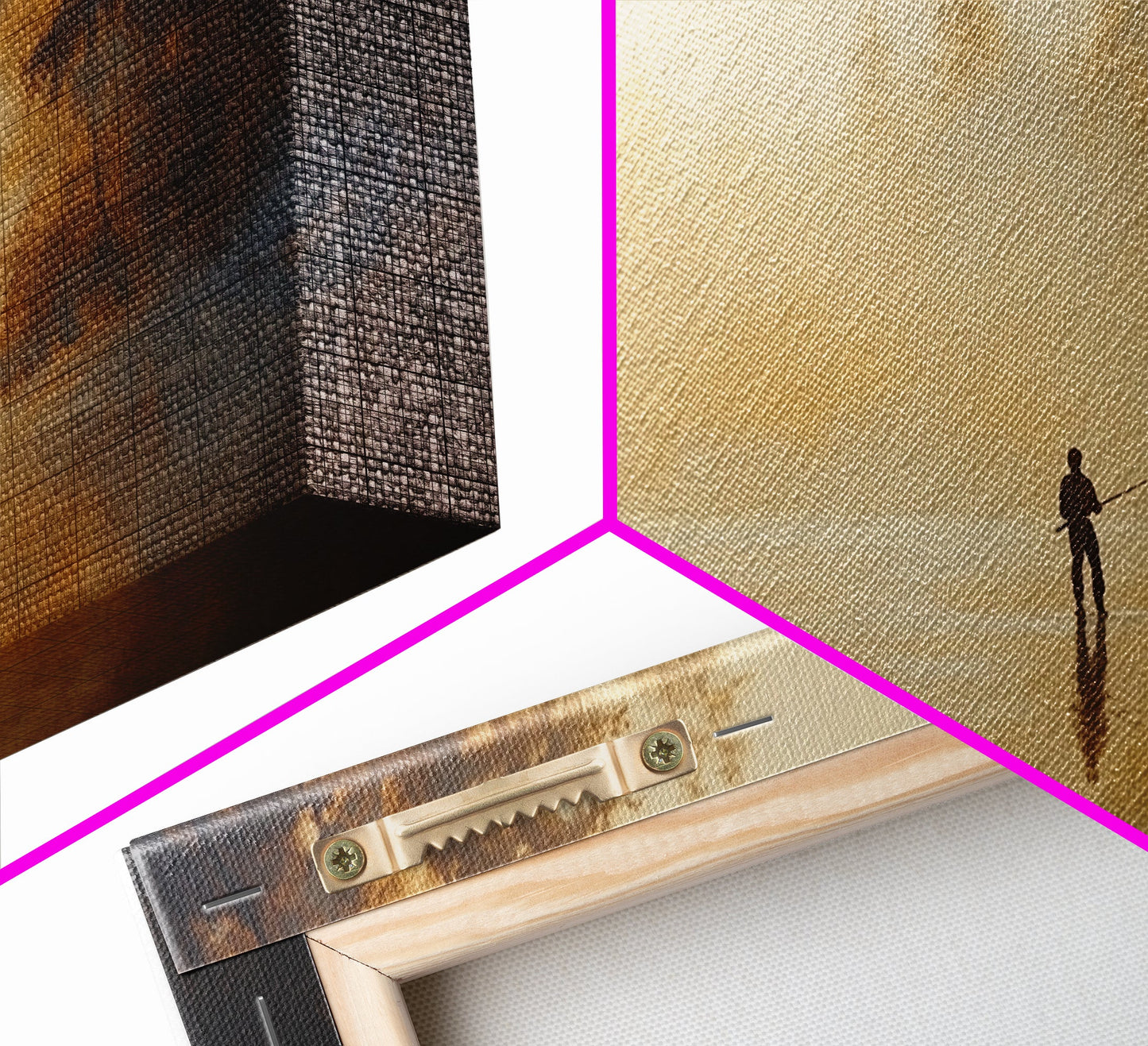 Retro Oil Painting Print of a Fly Fisher - Framed Canvas Print - Fishing Wall Art, Fisherman Painting, Fishing Gift, Gift for Fisher