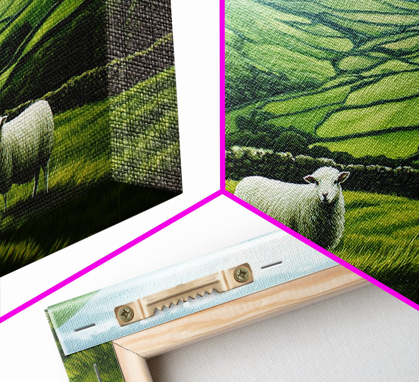 Scottish Highlands Canvas Print | Scottish Farmhouse Wall Art | Painting of Sheep in Scotland | Scotland Landscape Oil Painting