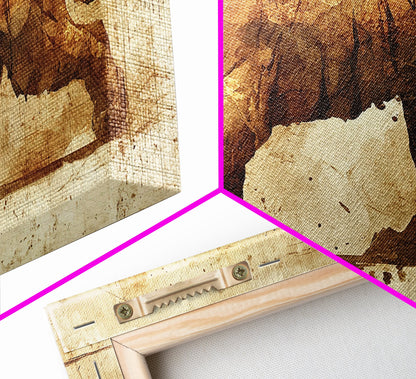 Tiger On The Hunt, Framed Canvas Print, Wabi Sabi Tiger Painting, Elegant Japanese Style Artwork