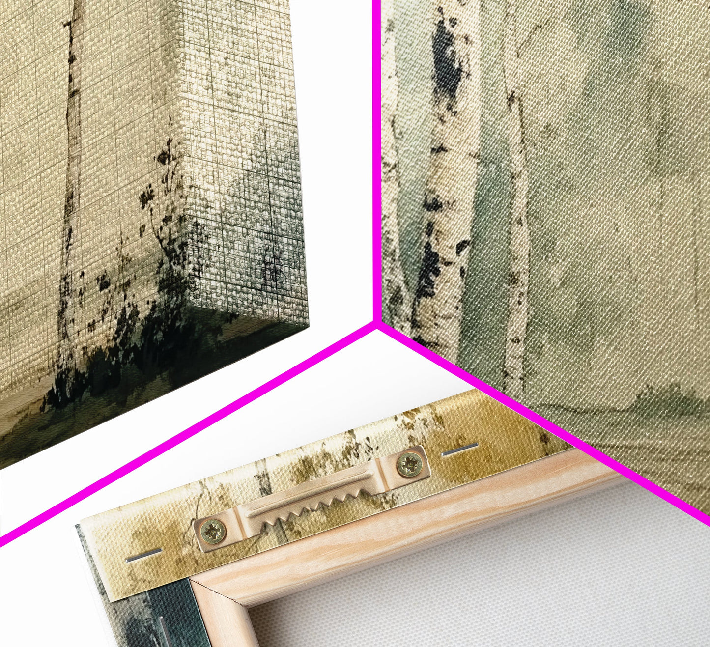 Mountain Forest Landscape Canvas Wall Art, Abstract Birch Tree Forest Watercolor Painting Print, Aspen Trees Colorado Wall Art