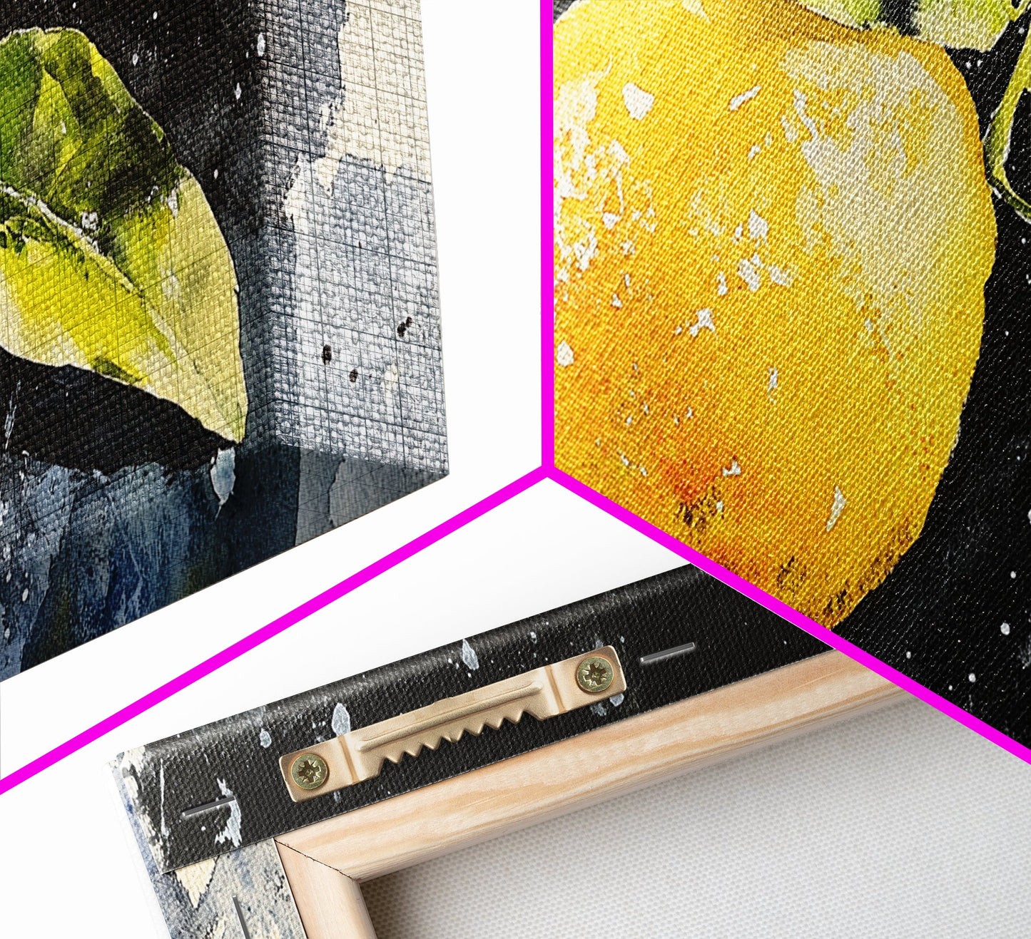 Lemon Painting Canvas Print - Kitsch Kitchen Decor - Eclectic Wall Art - Gift For Someone Who is Very random but likes lemons, like me