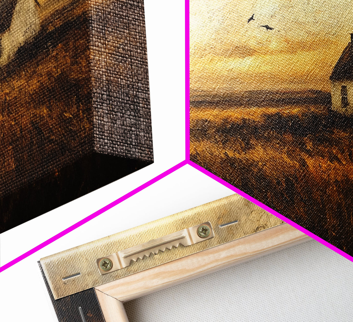 Retro Vintage Farmhouse Painting Print, Cute Rustic Boho Wall Art, Modern Farmhouse Oil Painting Wall Art for Living Room