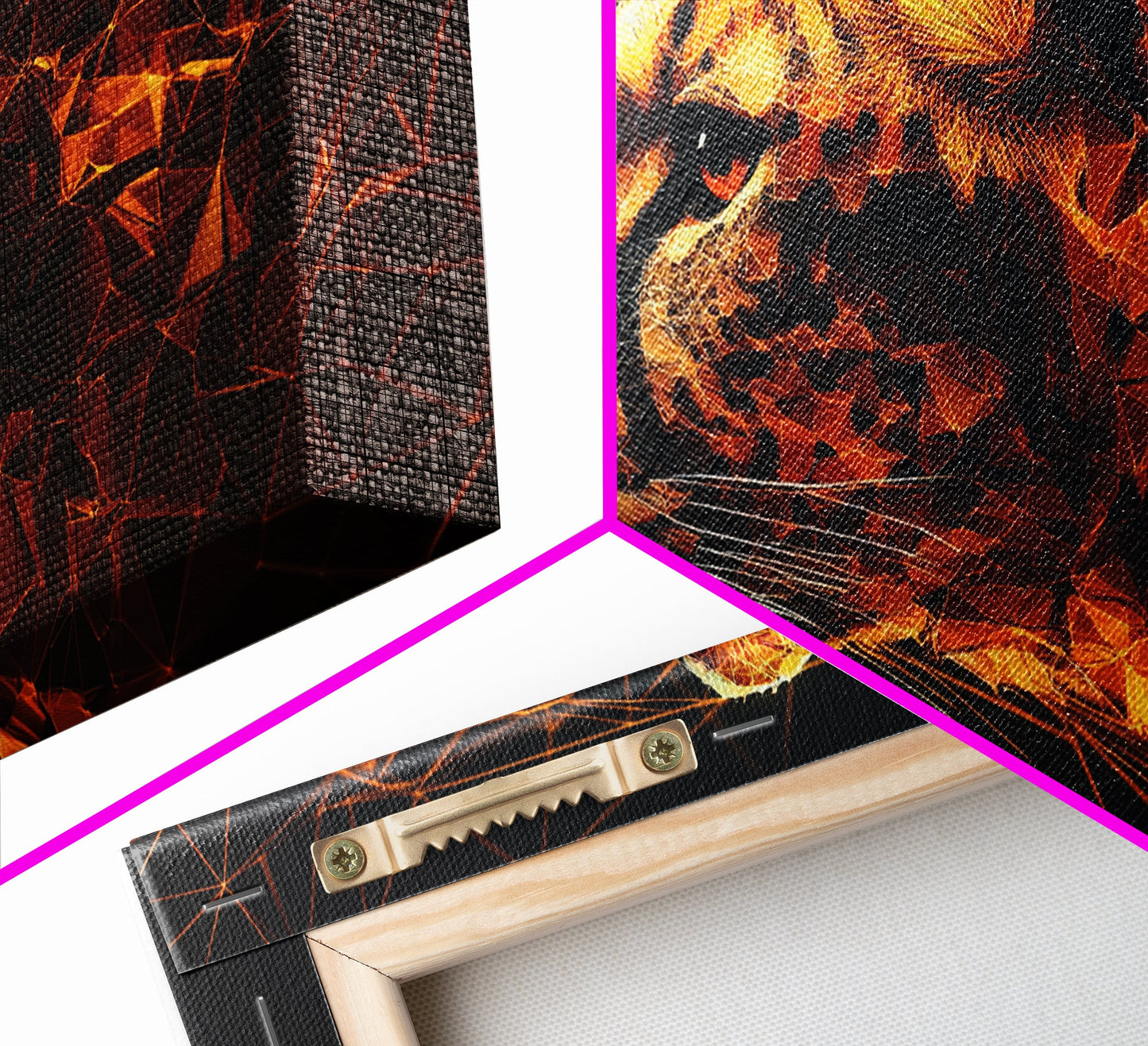 Horizontal Cheetah Print - Framed Canvas Print - Cheetah Painting - Cheetah Wall Art - Big Cat Wall Art - Thought Provoking Abstract Art