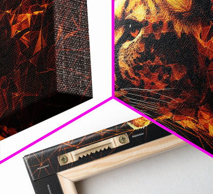 Horizontal Cheetah Print - Framed Canvas Print - Cheetah Painting - Cheetah Wall Art - Big Cat Wall Art - Thought Provoking Abstract Art