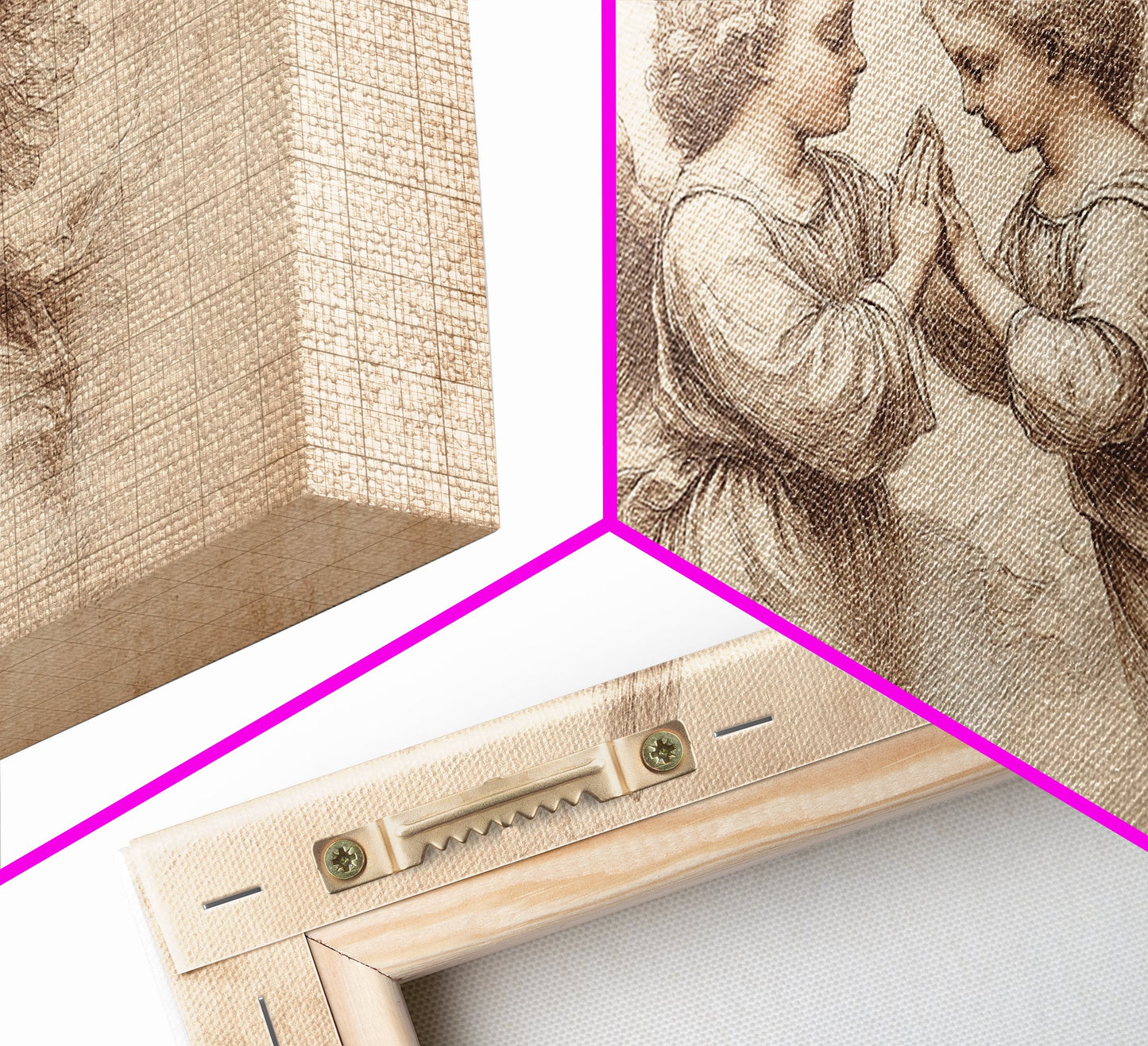 Guardian Angel Wall Art, Angel Painting Canvas Print, Angel Sketch, Angelic Home Decor, Christian Art, Christianity Home Decor