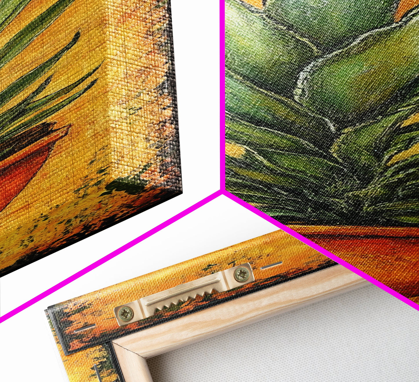 Vibrant Agave in Terra Cotta Framed Canvas Print Rustic Decor Agave Painting Botanical Prints Kitchen Wall Art