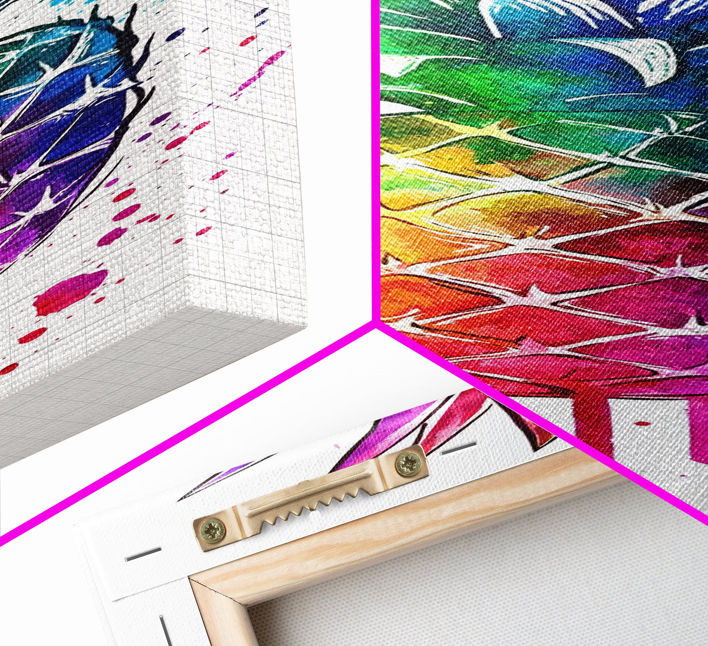 Pineapple painting vibrant wall art framed canvas print, colorful tropical art, kitchen decor, unique pop art style, perfect gift idea