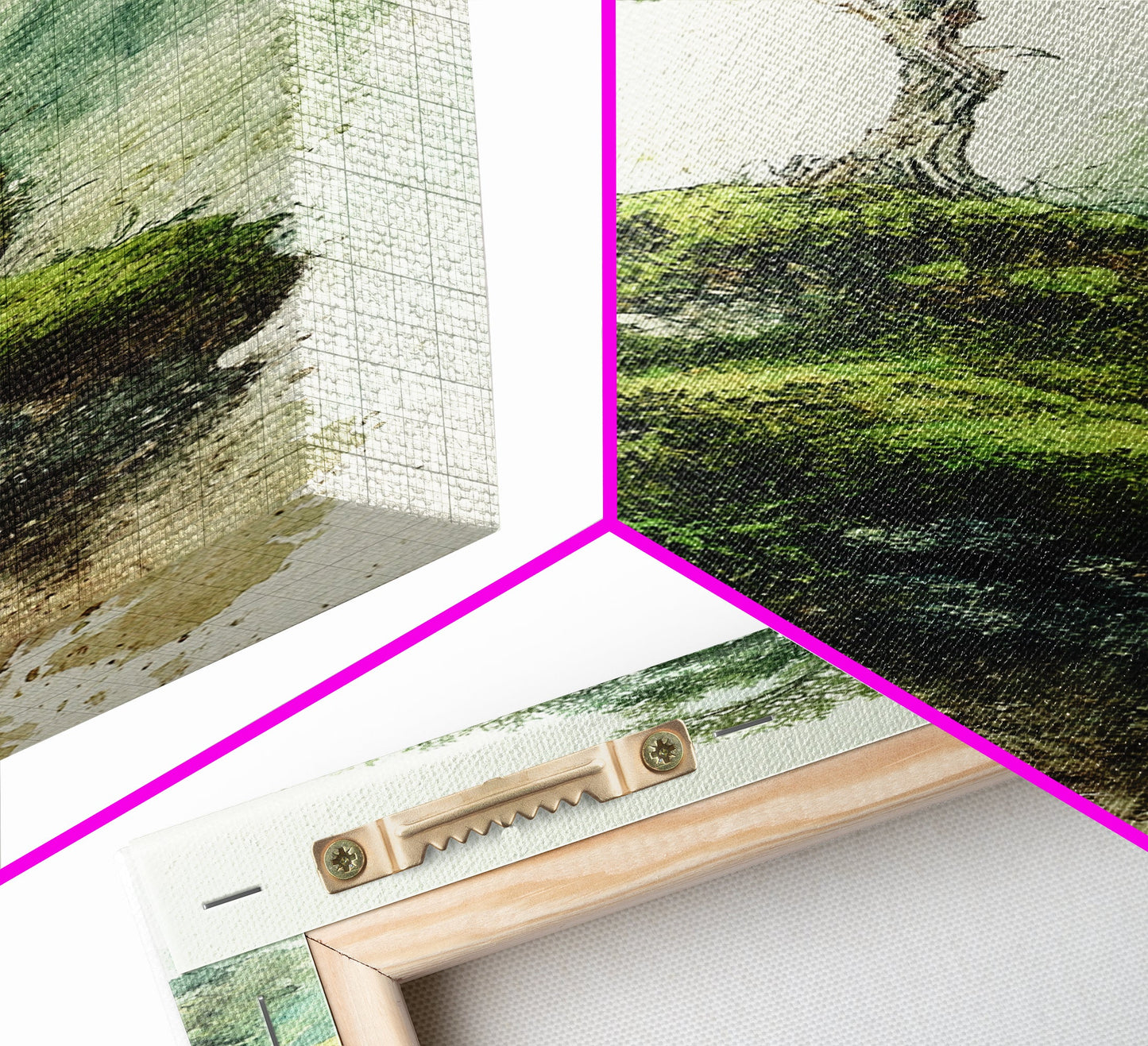 Framed Canvas Print Serene Tree Art Nature-Inspired Decor Wabi Sabi Art Botanical Print Calm Green Tones Above Couch Art Minimalist Decor