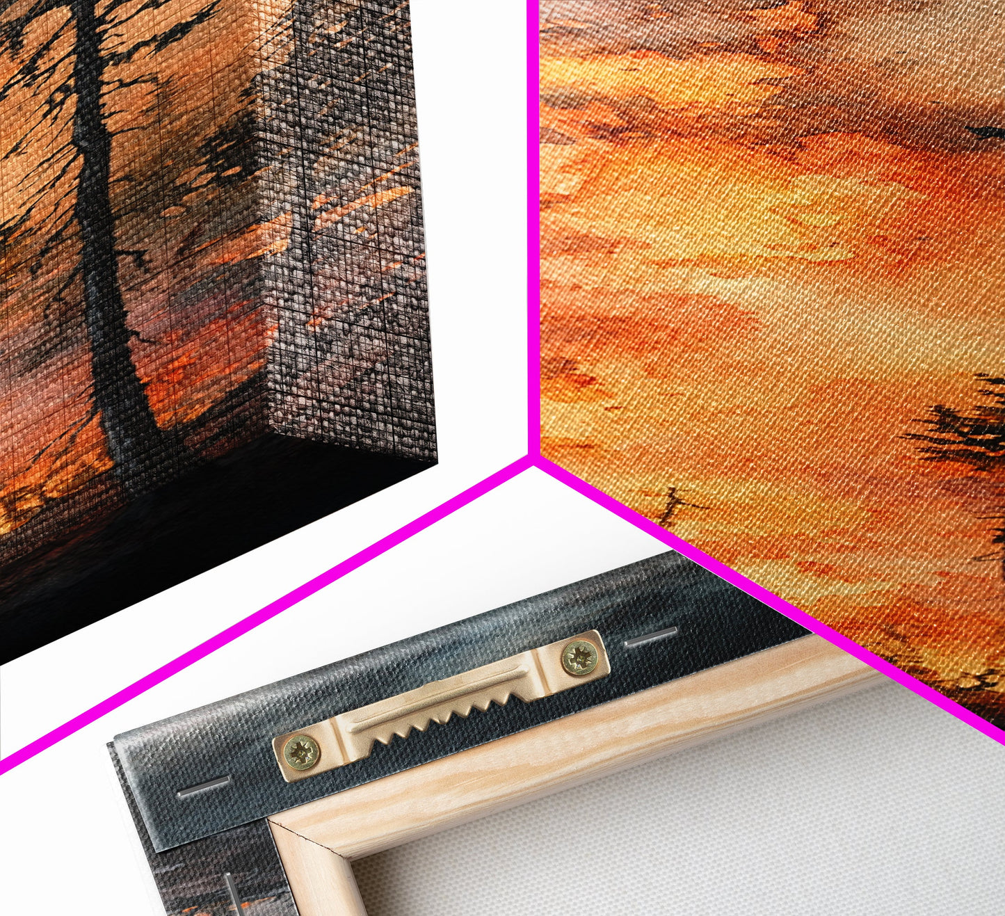 Fiery Forest Flames Canvas Print – Dark Moody Art, Forest Fire Scene, Dramatic Wall Art, Wabi Sabi Wall Art, Above Bed Decor, Rustic Wall Art