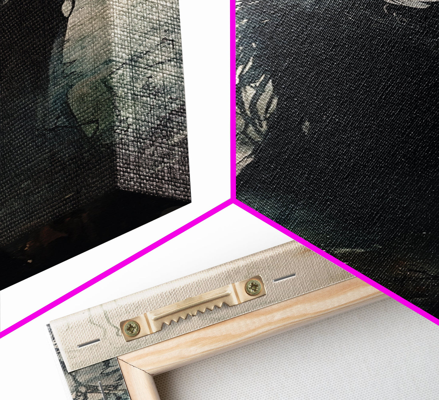 Mystical Witch in Black Forest Art - Framed Canvas Print for Halloween, Gothic Decor, Witch Art, Dark Home Decor, Long Wall Art