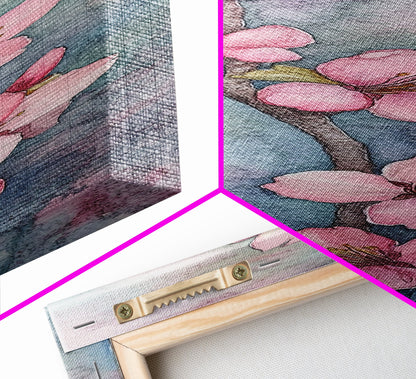 Delicate Cherry Blossom Branch Painting - Canvas Print for Floral Wall Art, Botanical Decor, Pink Bloom Art, Spring Wall Decor, Nature Print