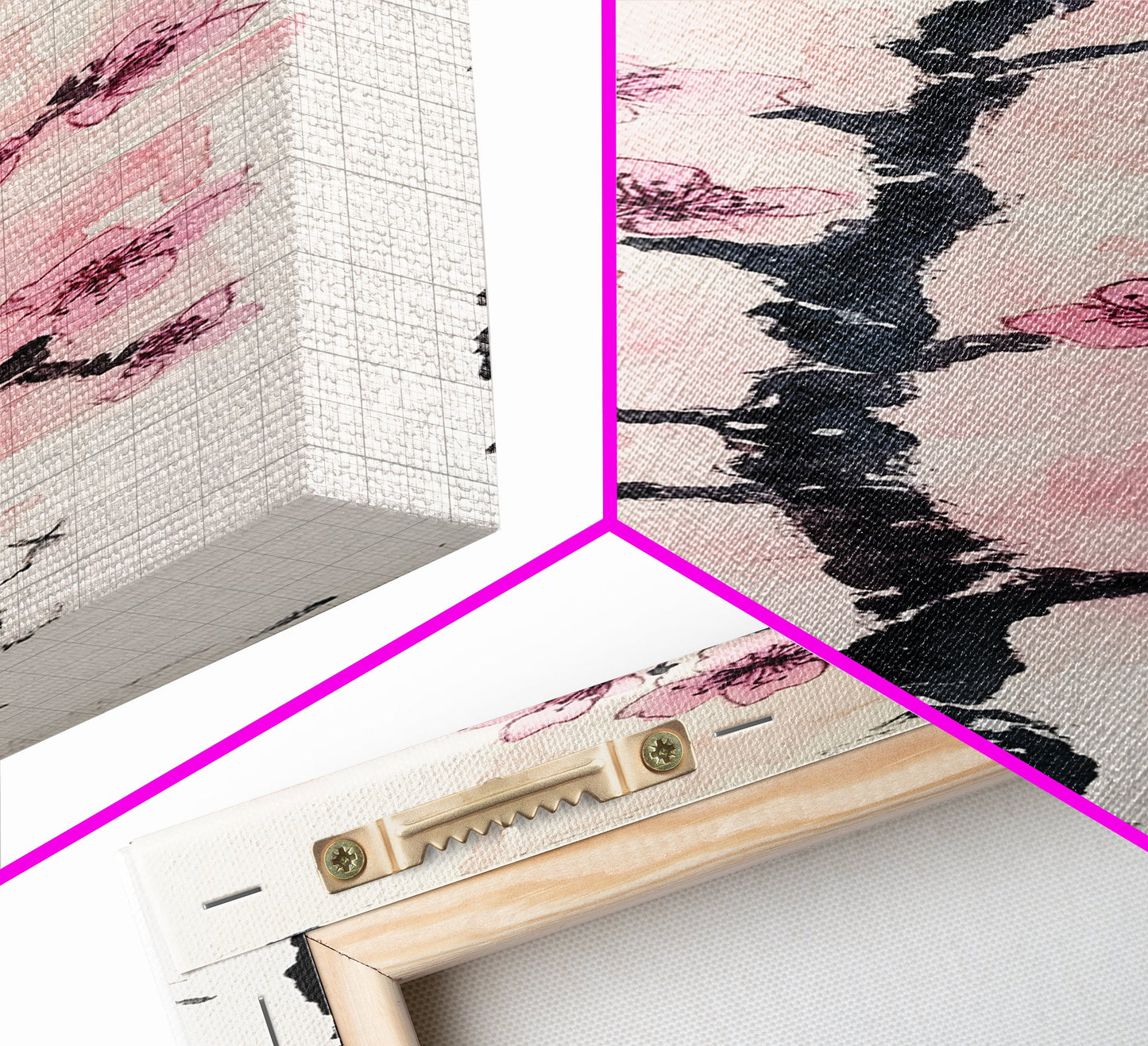 Delicate Cherry Tree in Bloom Painting - Canvas Print for Japanese Floral Art, Spring Blossom Decor, Nature-Inspired Wall Art, Botanical Print