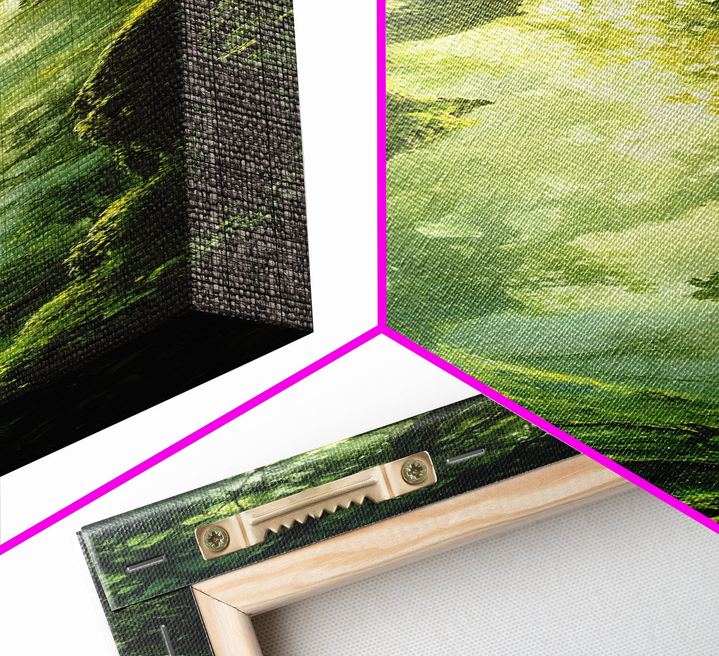 Light Twists Through the Bent Trees, Framed Canvas Print, Accent Piece Wall Art, Fantasy Landscape Painting