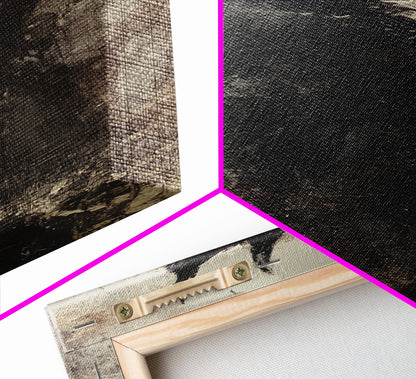 Framed Canvas Print of Dark Angels Wall Art with Gothic Aesthetic, Moody Art, Ozymandias Art, Unique Gift Idea, Long Narrow Wall Art, Tall Skinny Art