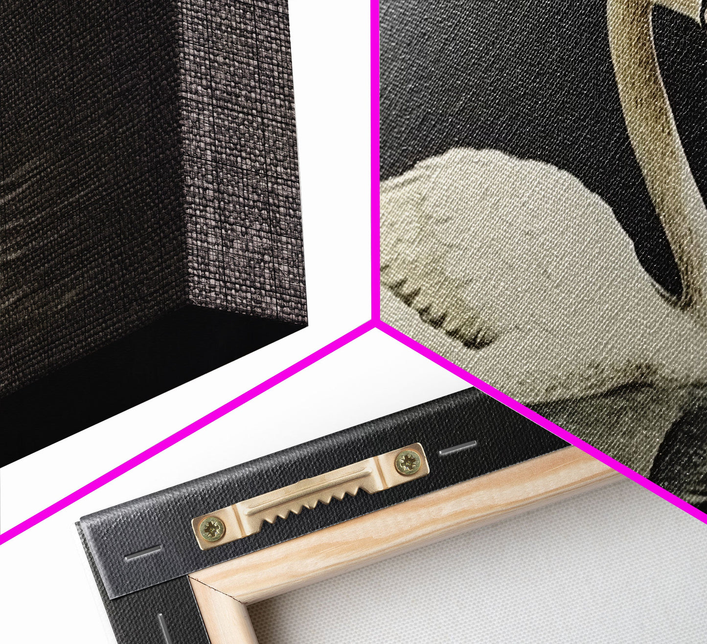 White Swan On A Black Lake, Victorian Style Vintage Art, Framed Canvas Print, Antique Art Reproduction, Traditional Wall Art