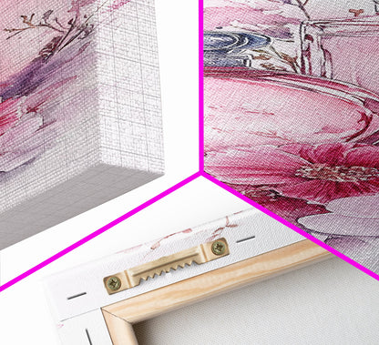 Perfume Bottle Art Framed Canvas Print Light Pink Wall Art Botanical Prints Bedroom Art Minimalist Decor Living Room Gift Idea