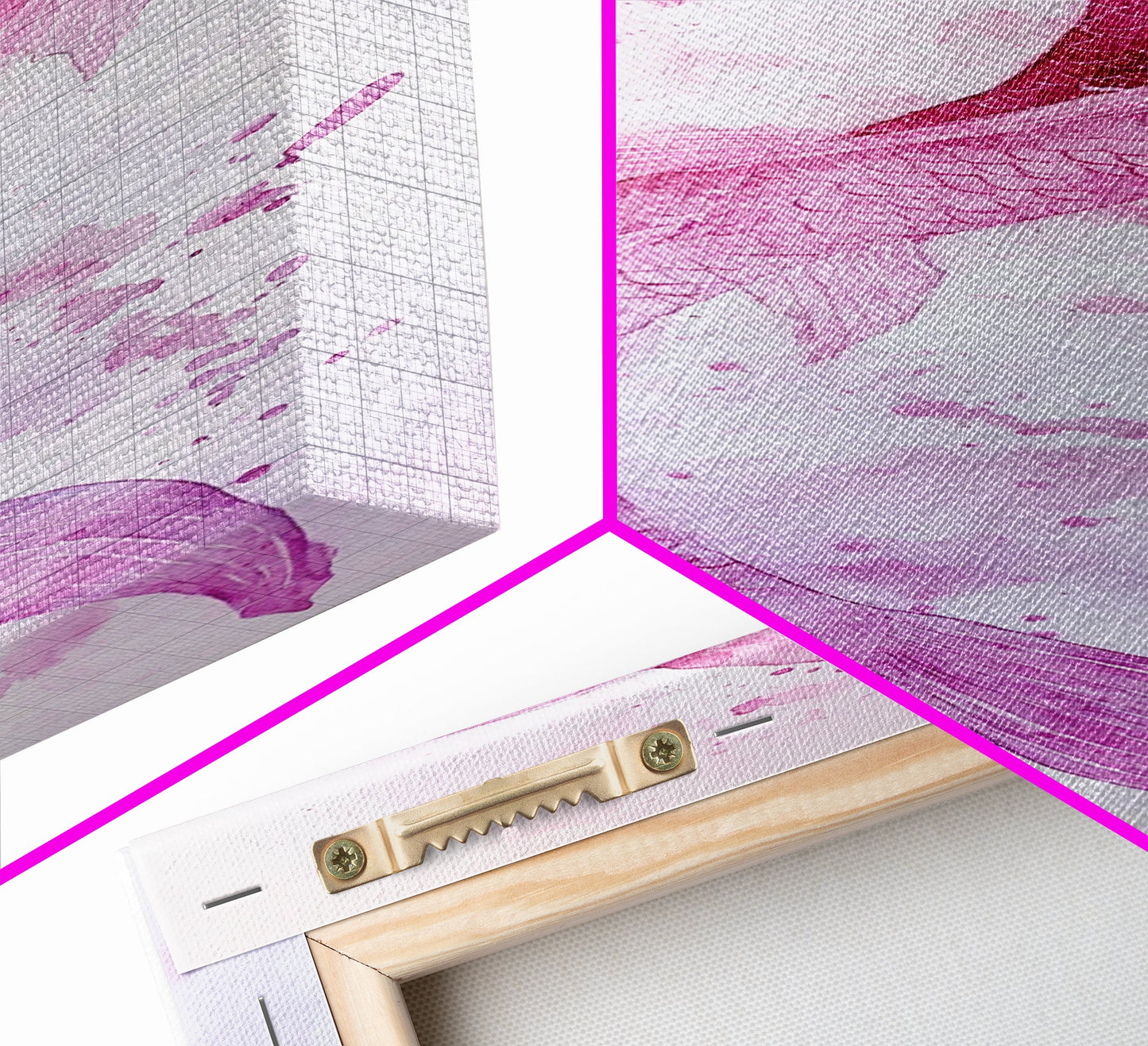 Koi Fish Canvas Print - Pink Whimsical Art, Minimalist Japanese Fish Painting, Skinny Wall Art, Peaceful Above Sofa Artwork