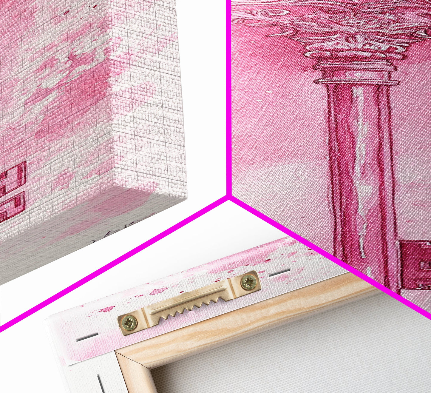 Intricate Key Art Framed Canvas Print Light Pink Wall Art Rustic Decor Minimalist Art Tall Skinny Art Above Couch Art Gift Idea