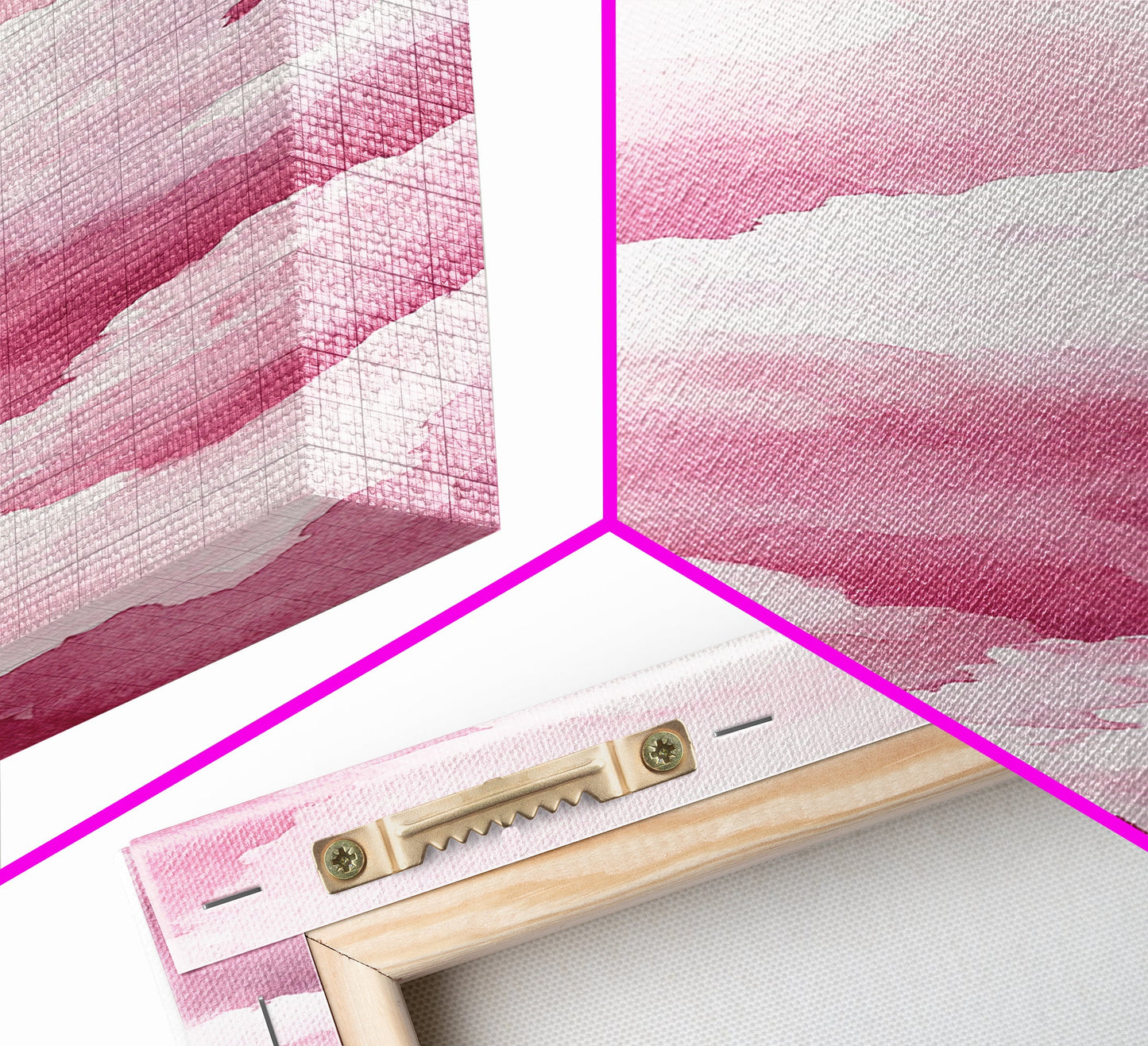 Dreamy Pink Clouds Canvas Print Light Pink Wall Art Vertical Living Room Art Minimalist Decor Bedroom Above Bed Wabi Sabi Art