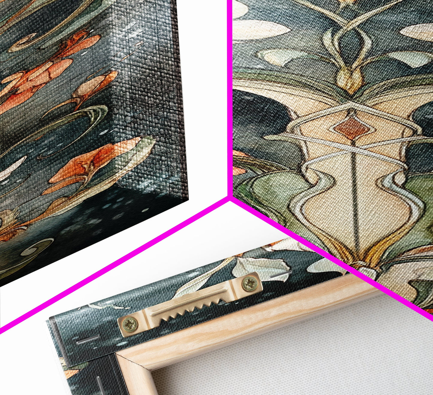 Canvas Print Sacred Geometry Wall Art Botanical Prints Art Nouveau Style Rustic Decor Skinny Wall Art Guest Room Art Christmas Gift