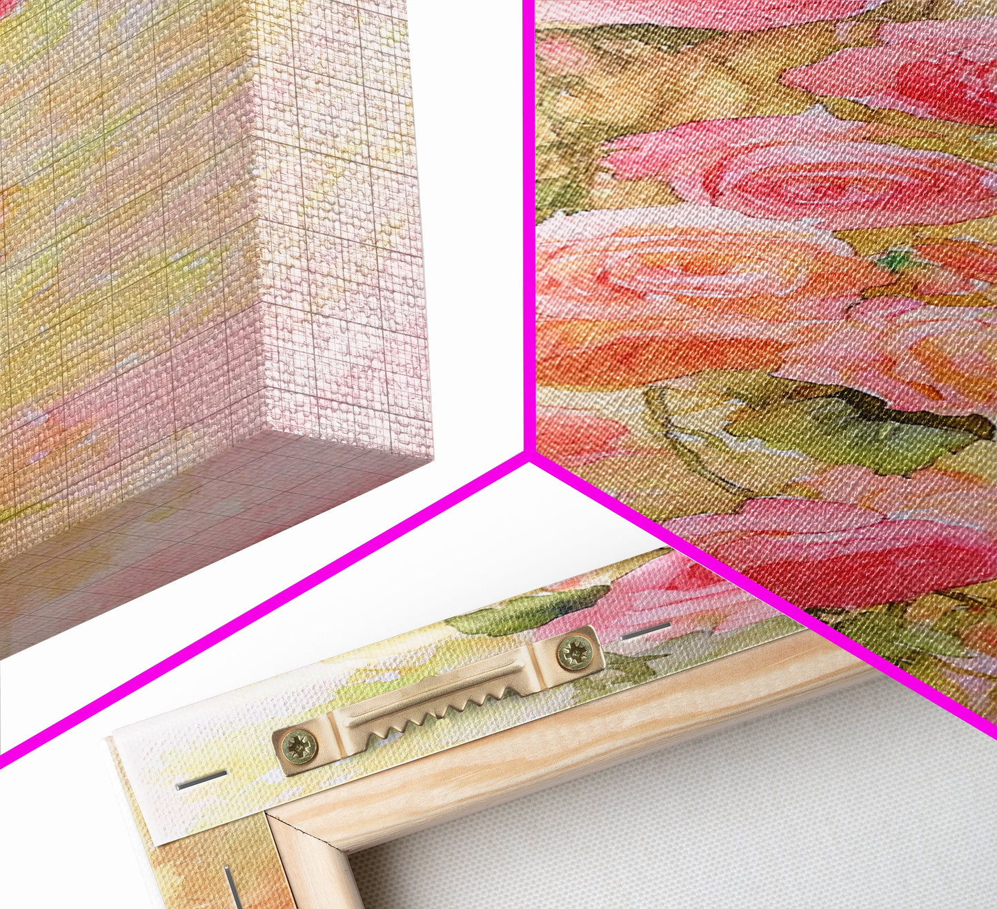 Cascading Roses Canvas Print Wildflower Painting Botanical Prints Vertical Wall Art Farmhouse Art Rustic Wall Art Romantic Gift