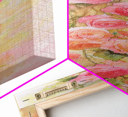 Cascading Roses Canvas Print Wildflower Painting Botanical Prints Vertical Wall Art Farmhouse Art Rustic Wall Art Romantic Gift