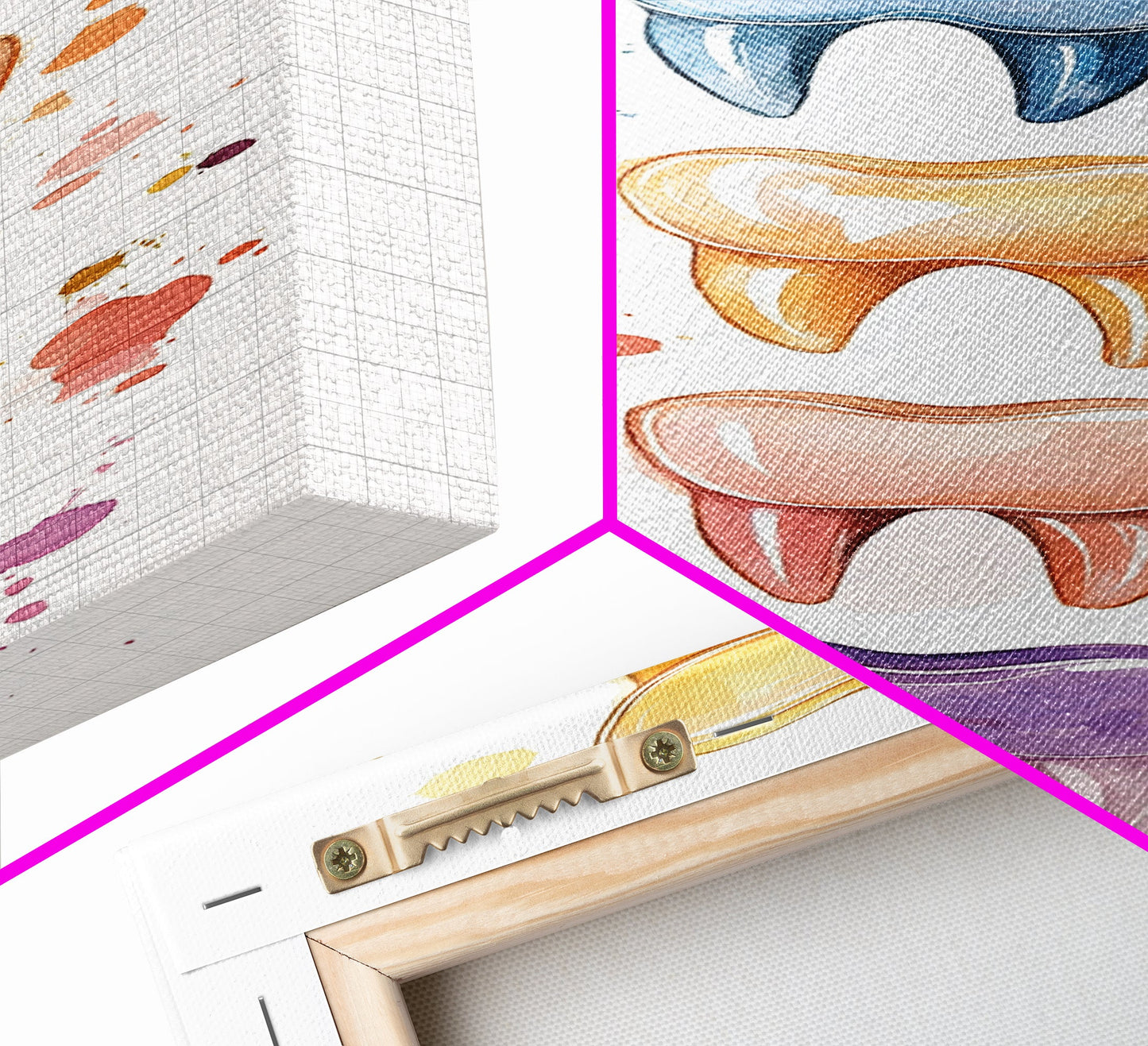 Artistic Dental Canvas Print Featuring Colorful Watercolor Teeth, Whimsical Dental Office Wall Art, Gift Idea for Dentists