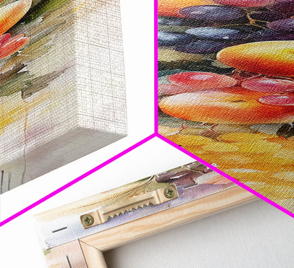 Vibrant Fruit Canvas Print with Grapes and Apples, Fall Rustic Kitchen Art, Farmhouse Vertical Living Room Wall Decor