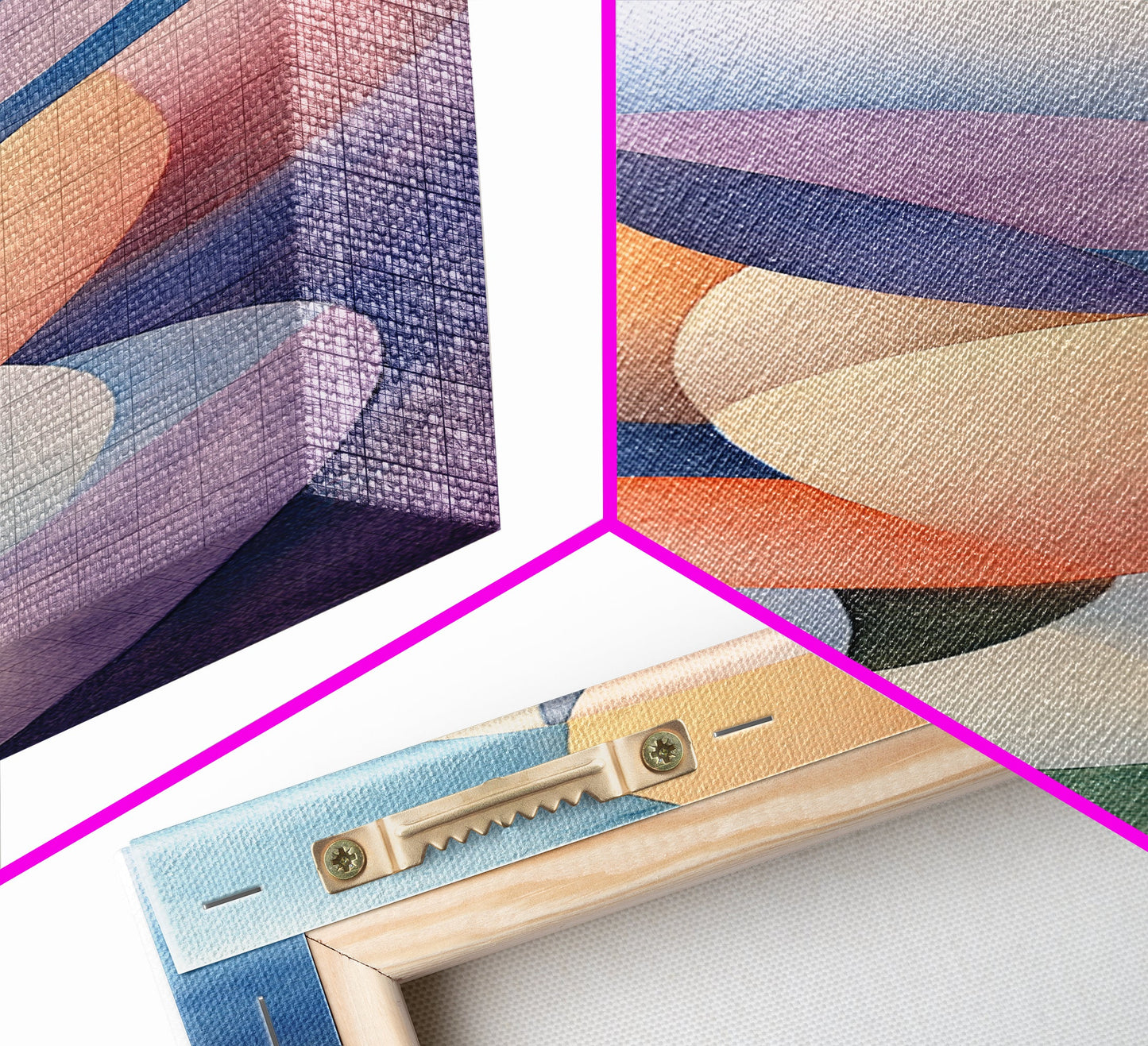 Bright Abstract Swirls Framed Canvas Print Colorful Geometric Wall Art Minimalist Boho Art Vertical Home Accent Gift Idea